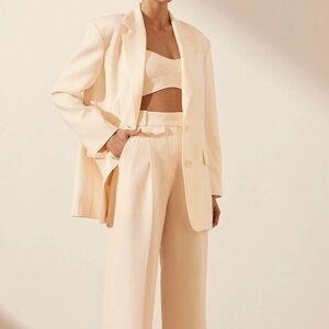 Shona Joy Set including blazer, bra, and pants in ivory
